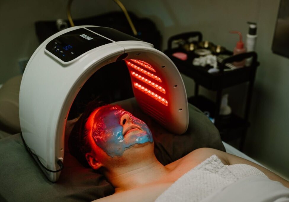 Red LED light facial treatment